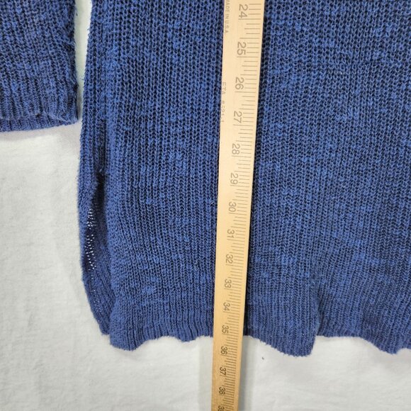 Eileen Fisher Organic Linen Cotton Slub Tunic Sweater Womens Large Open Knit - Picture 4 of 12